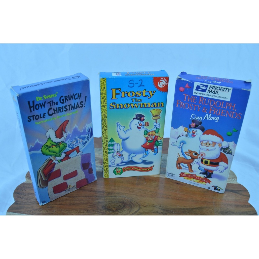 Animated‎ Christmas Movie Lot of 3 VHS (Frosty, Grinch, and Rudolph)